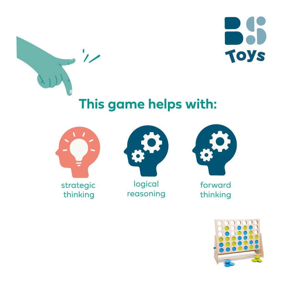 Bs Toys Mega-Holz-Match-Four-Spiel, 43-teilig
