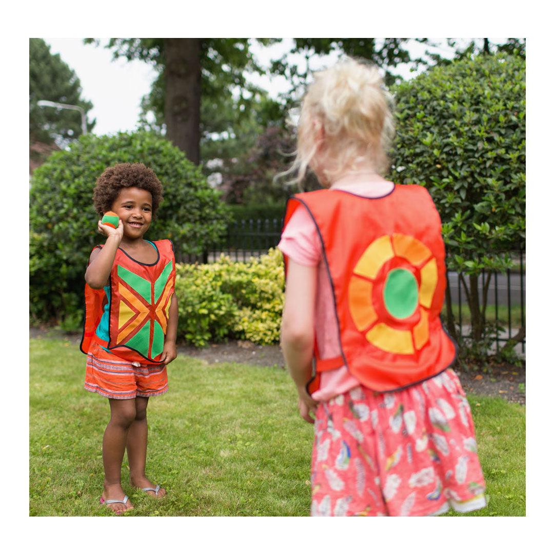 Bs toys belly catch ballen gooispel set - bal werpspel met klittenband - speelgoed vanaf 4 jaar - 2 tot 4 spelers