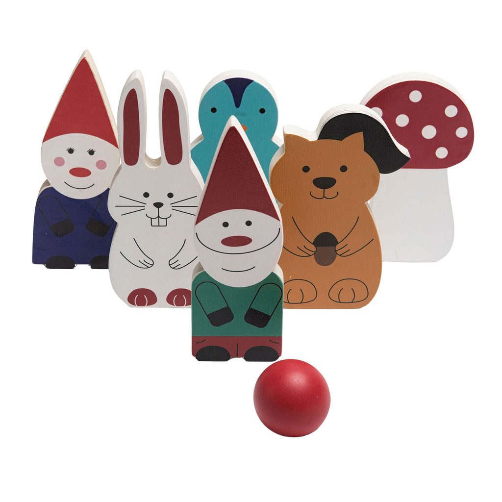 BS Toys Holz-Bowlingspiel Waldtiere, 7-teilig.