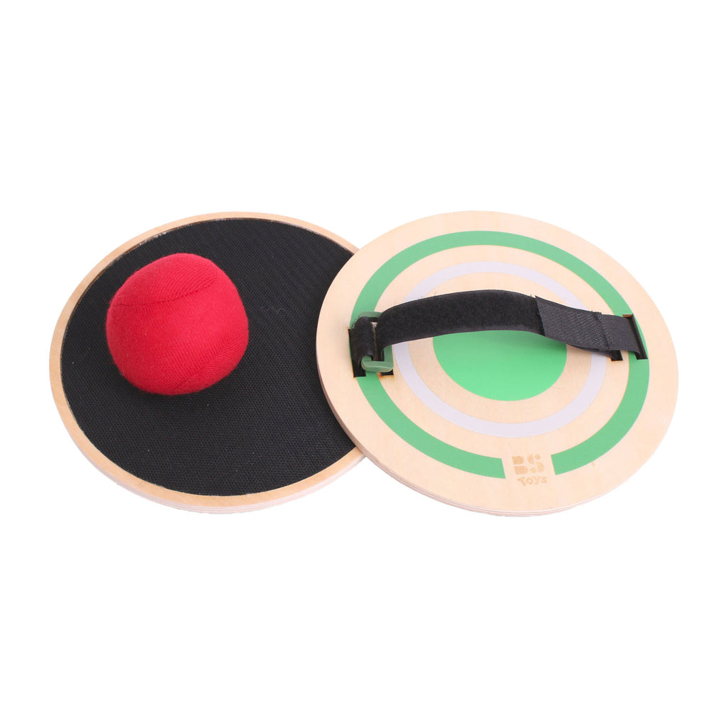 Bs toys vang spel - houten speelgoed - sport - vang werpspel met klittenband
