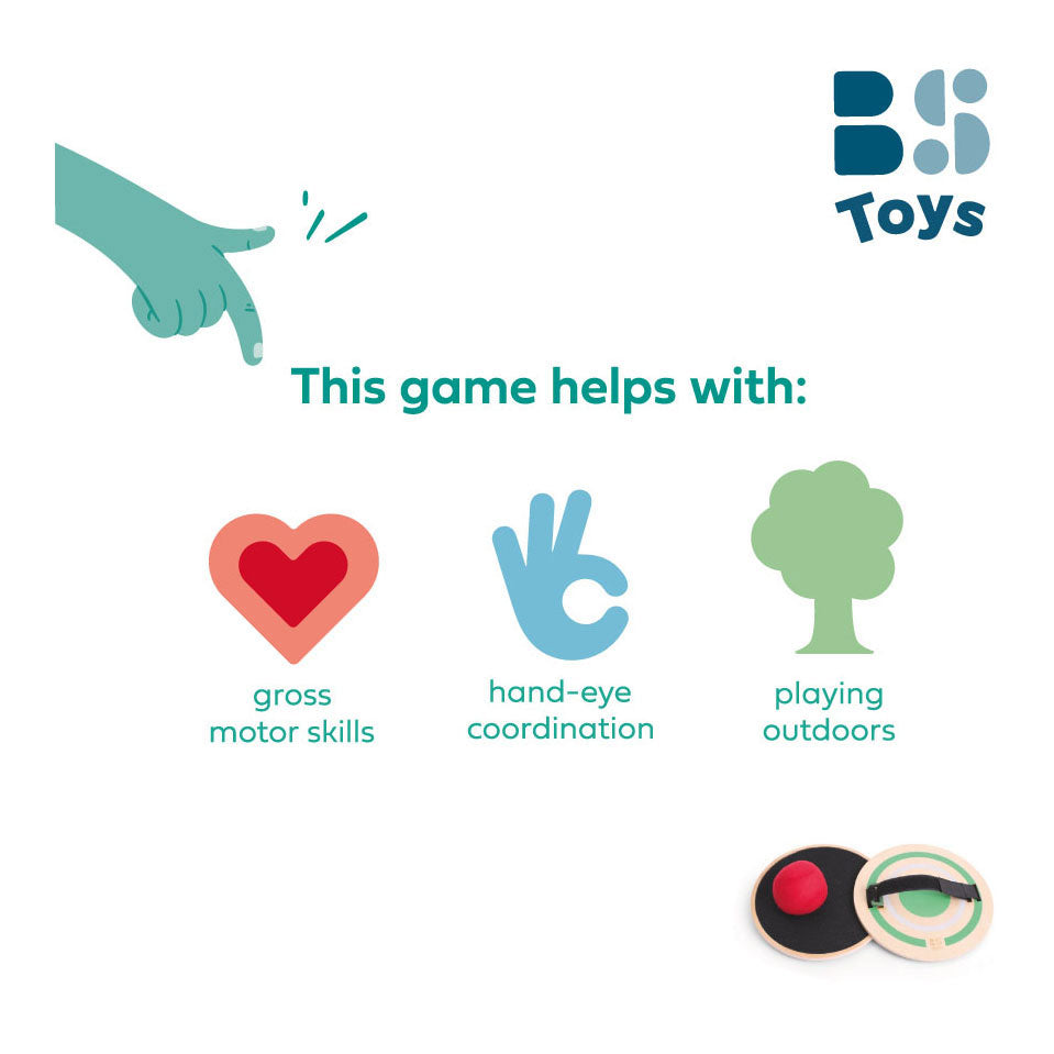 Bs toys vang spel - houten speelgoed - sport - vang werpspel met klittenband