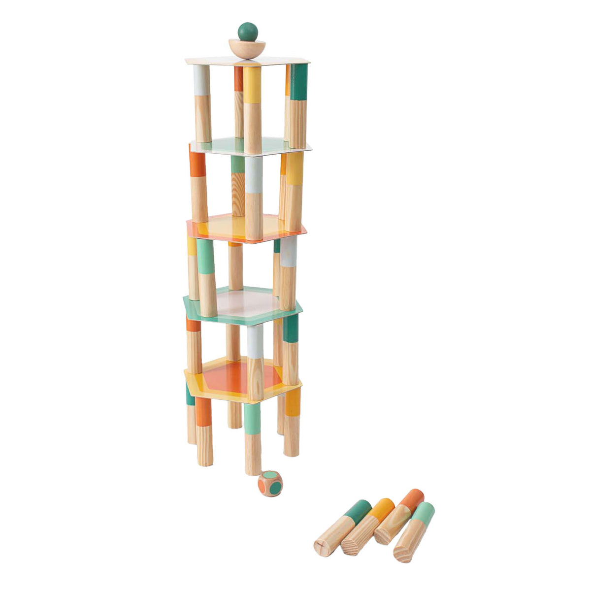 BS Toys Mega-Balance-Spiel aus Holz, 38-teilig.