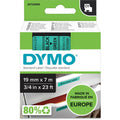 Labeltape dymo d1 standard 19mm x 7m zwart op groen