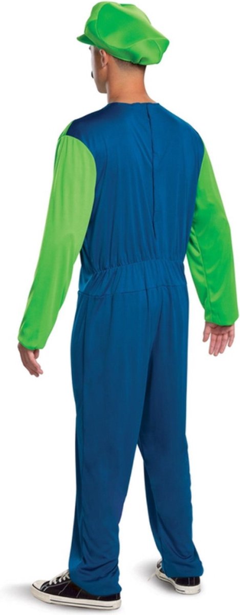 Disguise nintendo super mario brothers luigi classic kostuum - m - blauw groen