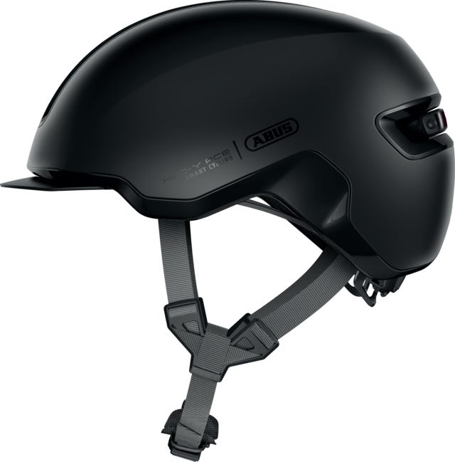 Abus Helm, HUD-Y Samt, Schwarz, Größe L (57-61 cm)