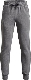 Under armour ua rival fleece joggers-gry jongens sportbroek - castlerock light heather - wit