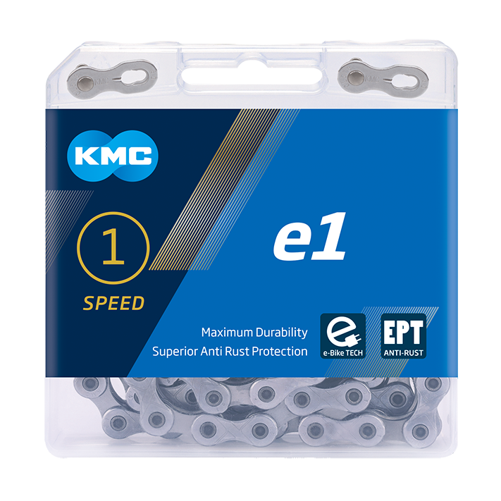 KMC Fietsketting E1 EPT 110 schakels, 1 2 X 3 32, Zilver, 306g