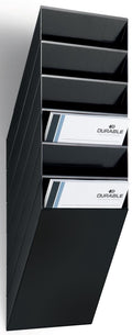 Durable flexiboxx folderhouder. muurbevestiging. 6 compartimenten. a4. zwart