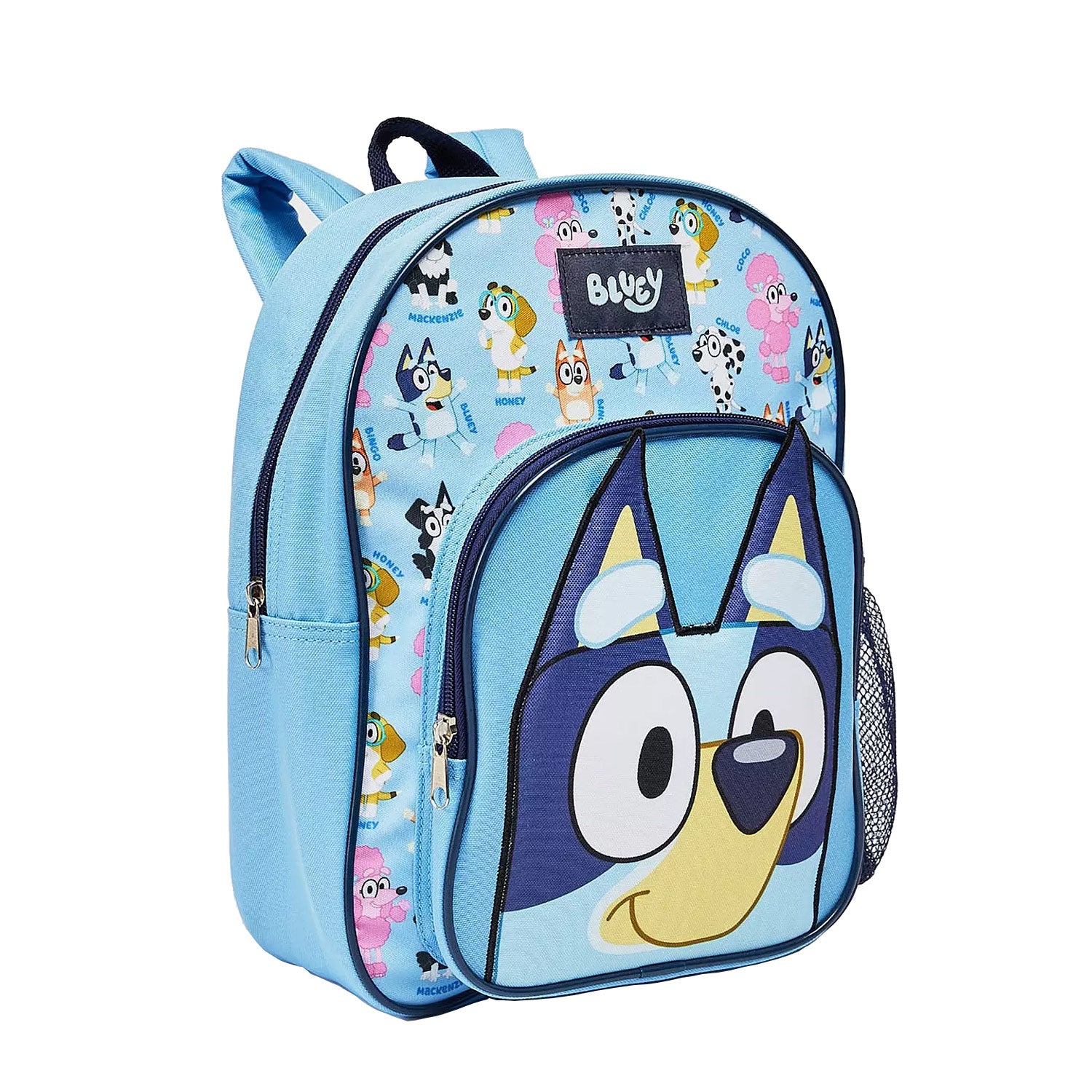 Rucksack mit blauer Fronttasche