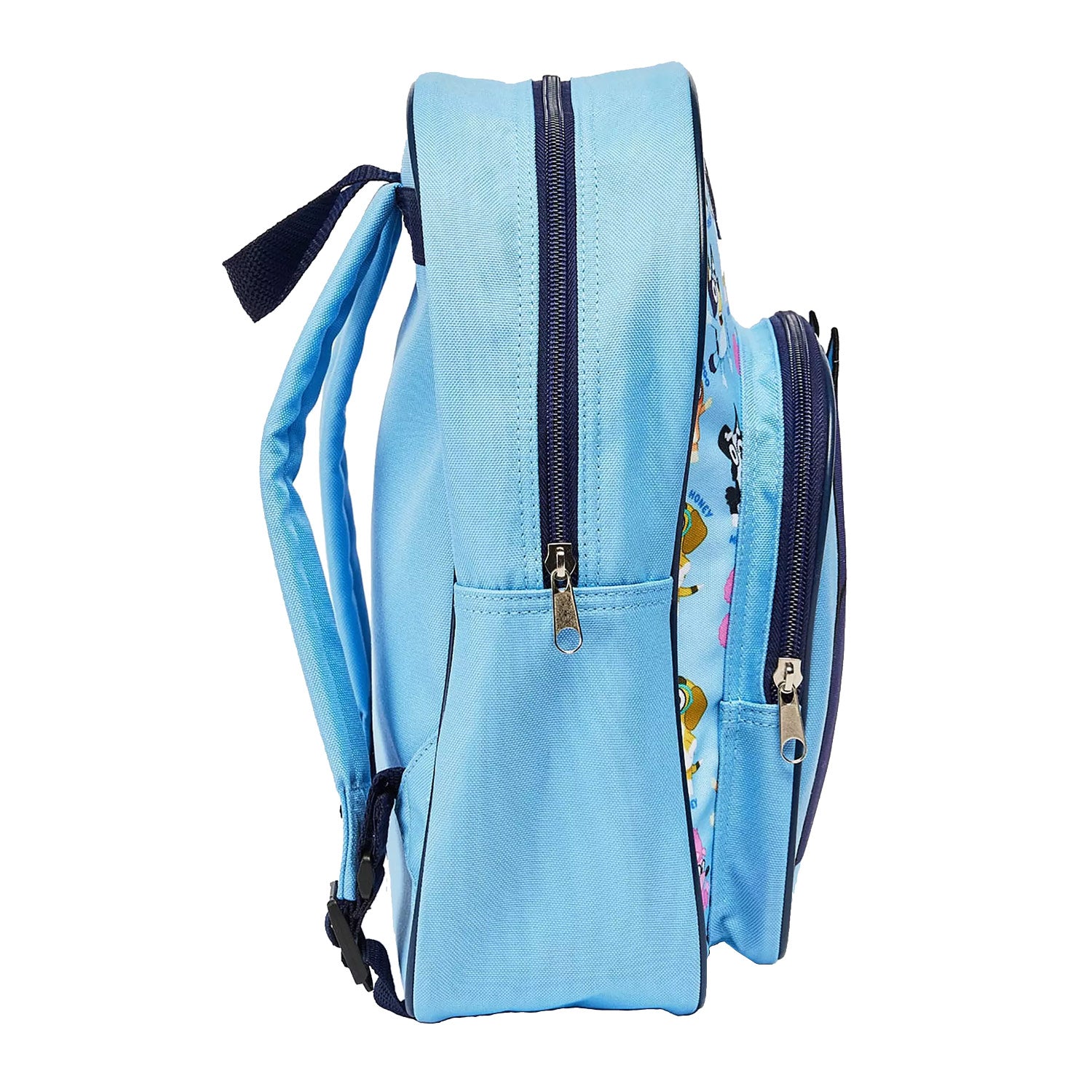 Rucksack mit blauer Fronttasche