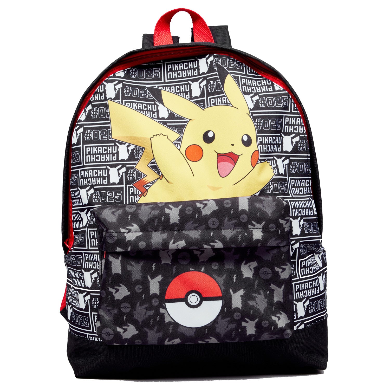 Pokémon-Rucksack mit Vordertasche, Pokéball und Pikachu