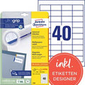 Universele etiketten avery quickpeel wit 1.000 stuks