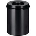 V-part vlamdovende prullenbak metalen edelstalen 36cm diameter 25,5cm inh.15l alu-zwart