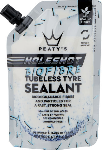Peaty's holeshot biofibre tubeless tyre sealant