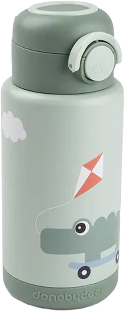 Isolierte Spielplatz-Trinkflasche von Done By Deer – grün