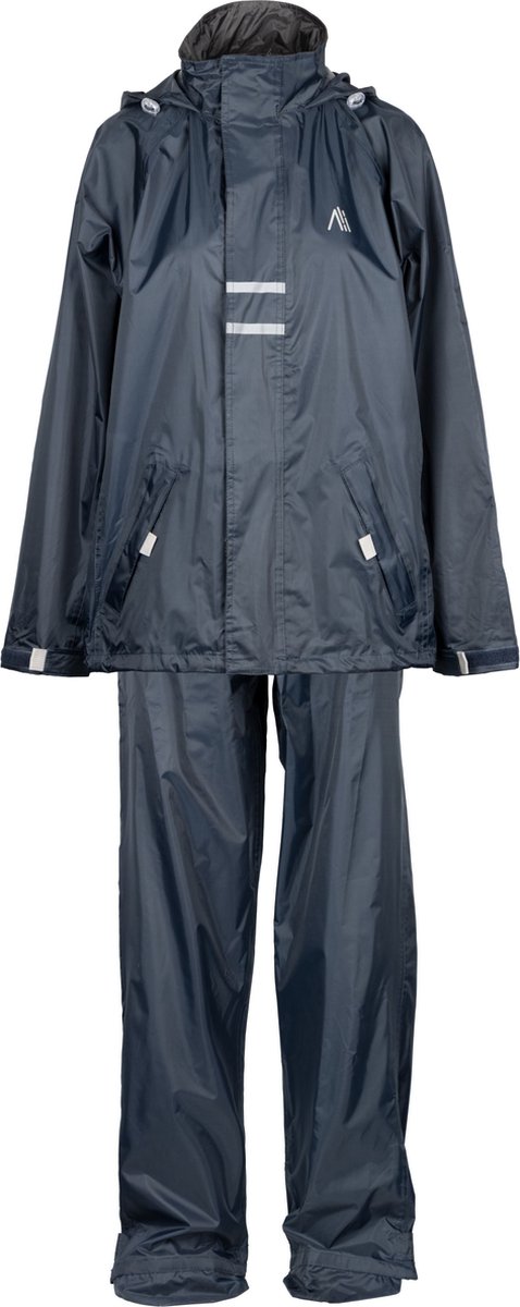 Ralka regenpak waterdicht ademend - kind - reflectie - marine - maat 116