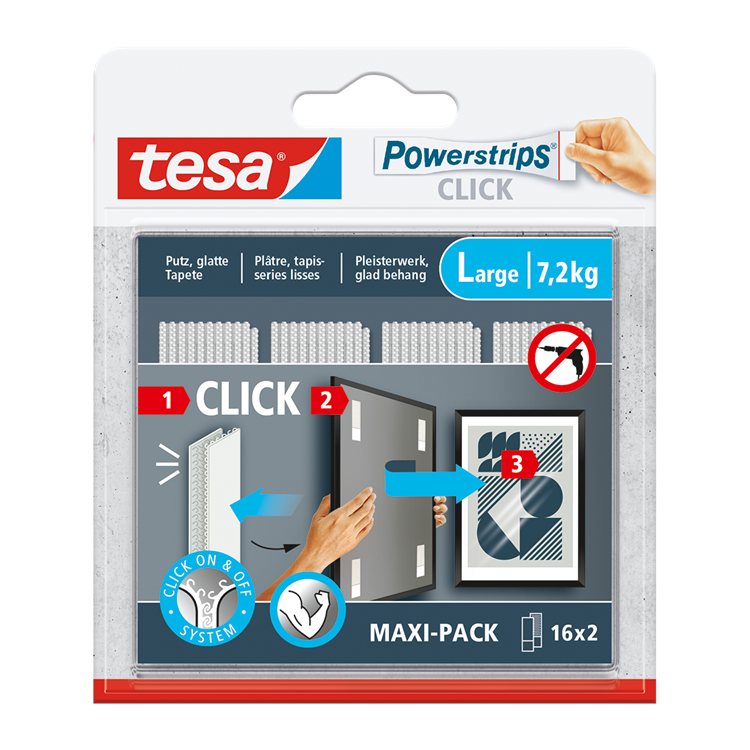 Tesa 1074181 - powerstrips click 16x2 l | 6 stuks