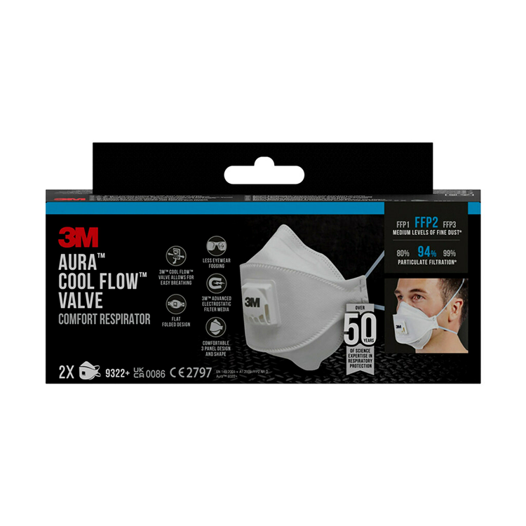 3m 1061807 - vouwmasker 9322 + ffp2 v 2st | 1 stuks