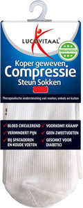 Lucovitaal koper compressie steunsok maat 42-47 wit 1 paar