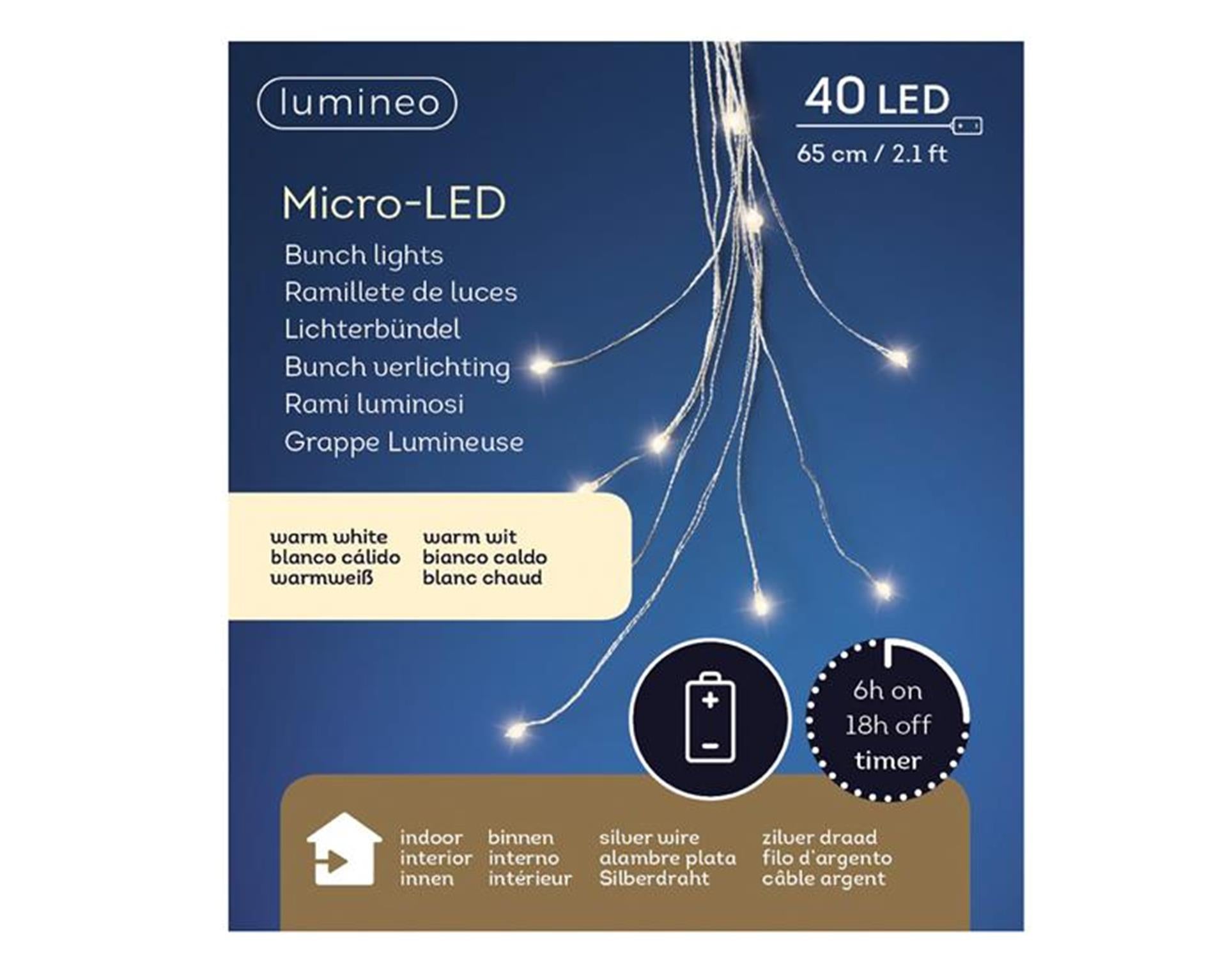 Lumineo cascadeverlichting 40led warmwit