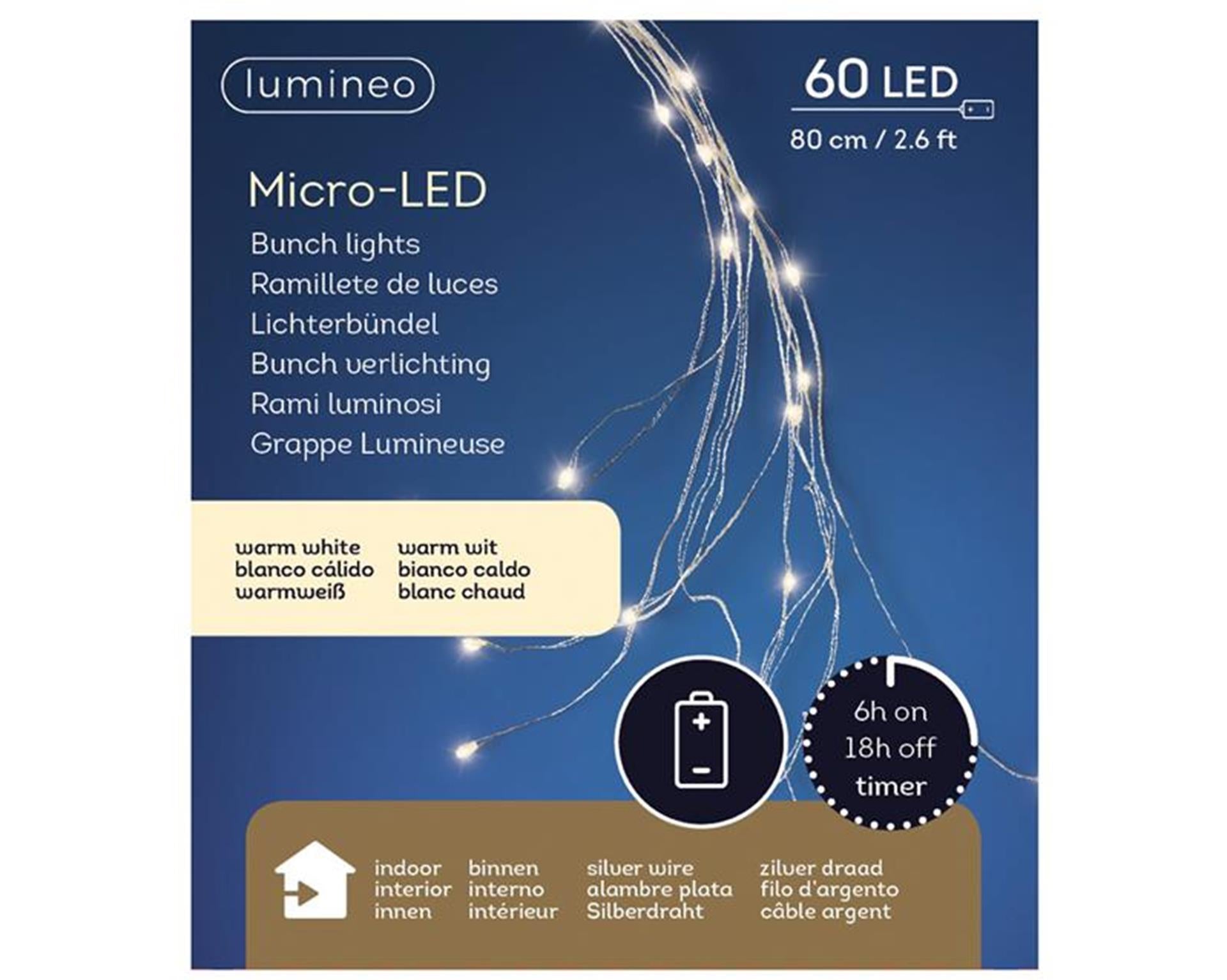 Lumineo cascadeverlichting 60led warmwit