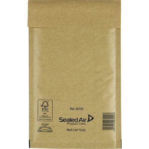 Luchtkussenvelop sealed air mail lite lite a6 79 gsm goud 100 stuks