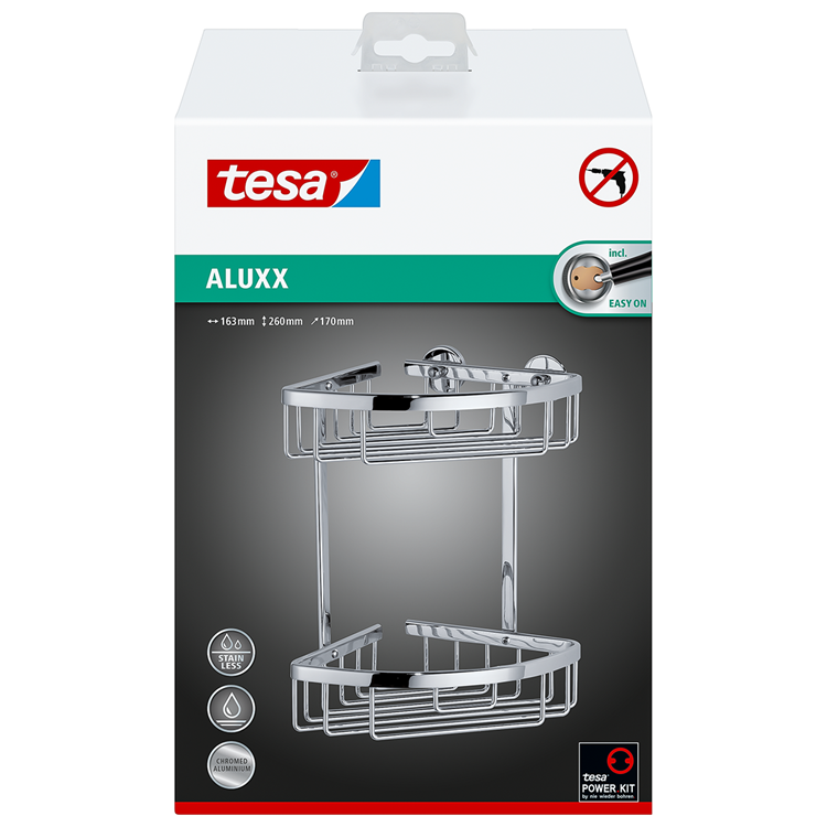 Tesa aluxx doucherek hoek dubbel