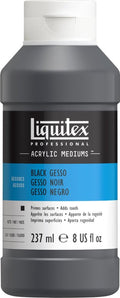 Liquitex 5320251 professional gesso zwart 237 ml – acrylgrond, zwarte primer, mat, hoogwaardige ondergrond