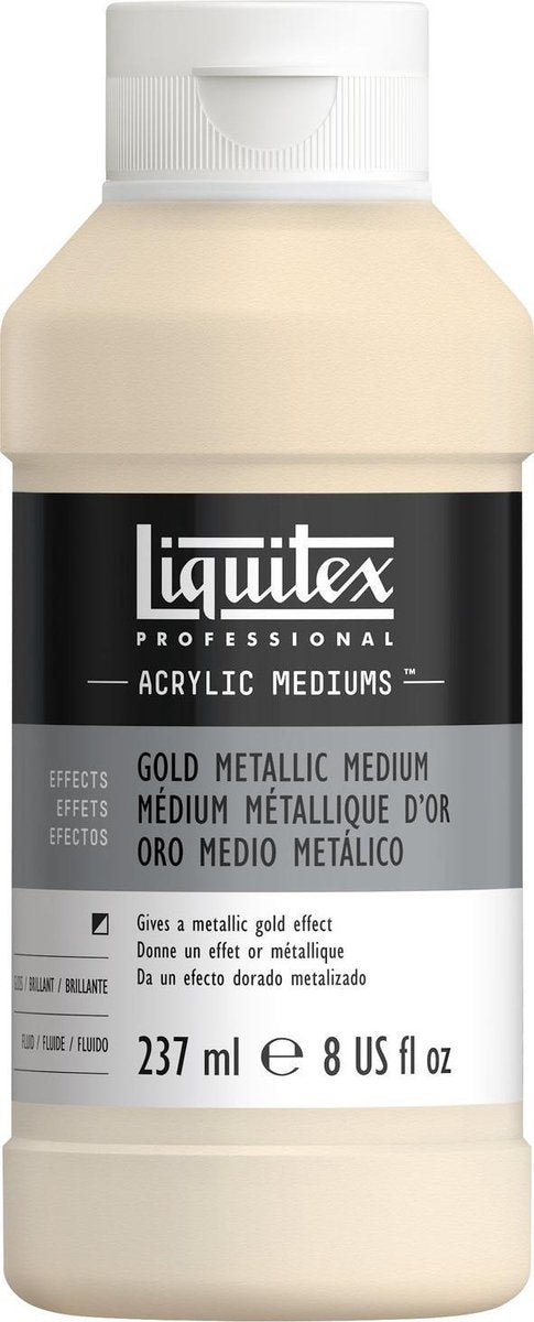 Liquitex 8408 professional metallic gold medium 237 ml – acrylmedium voor gouden effecten, lichtvast mengbaar