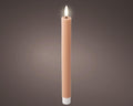 Lumineo led dinerkaars wax ribbel licht roze 2st