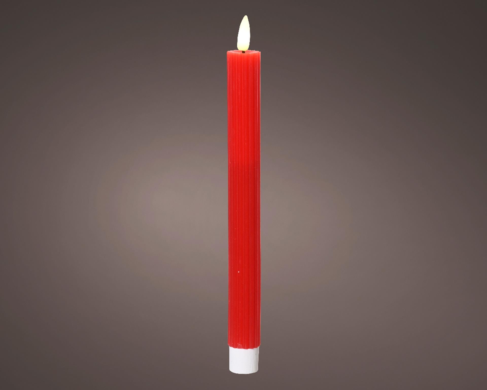 Lumineo dinerkaars led ribbel 24cm rood 2 st.