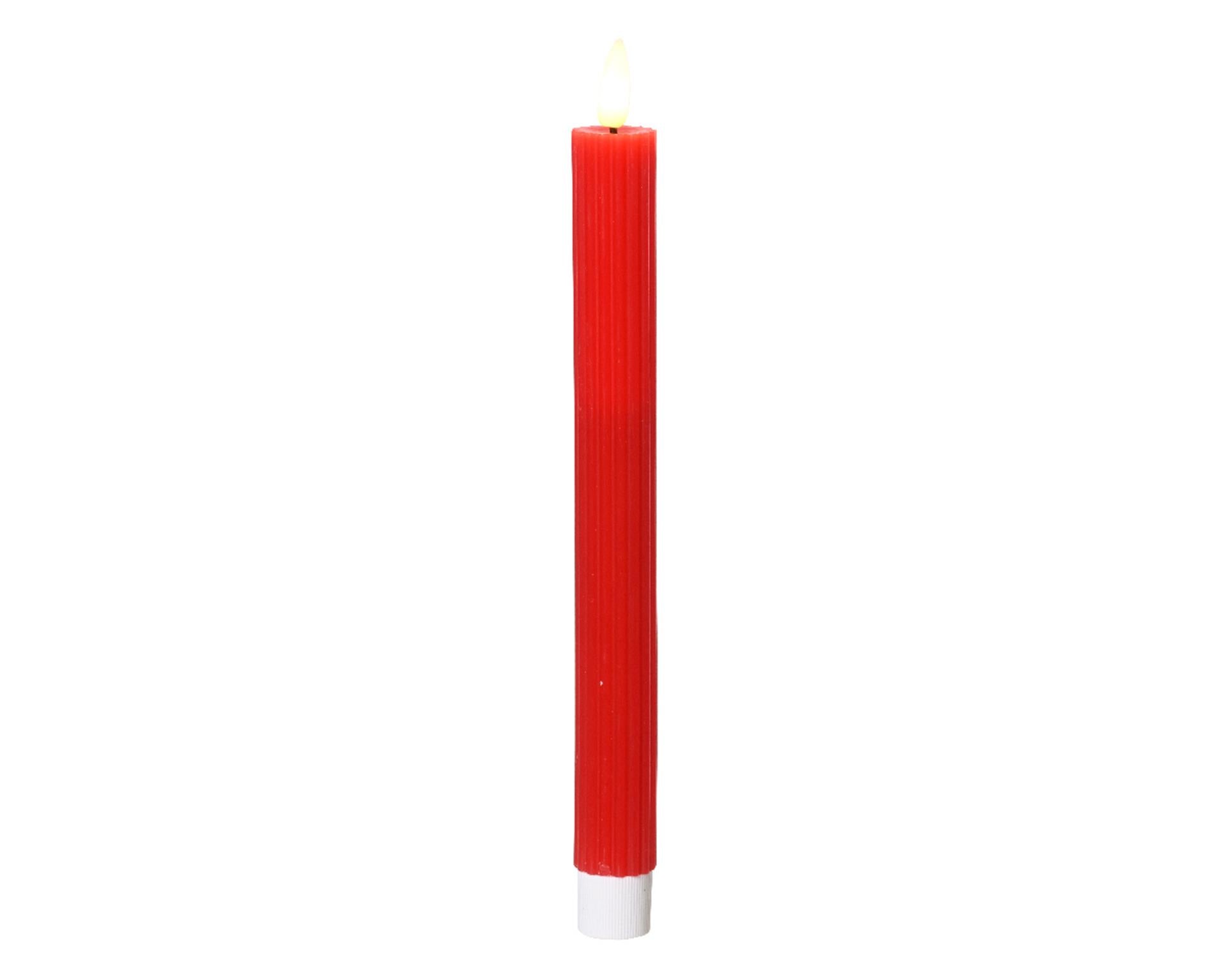 Lumineo dinerkaars led ribbel 24cm rood 2 st.