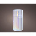 Lumineo kaars led in glas iriserend 15cm