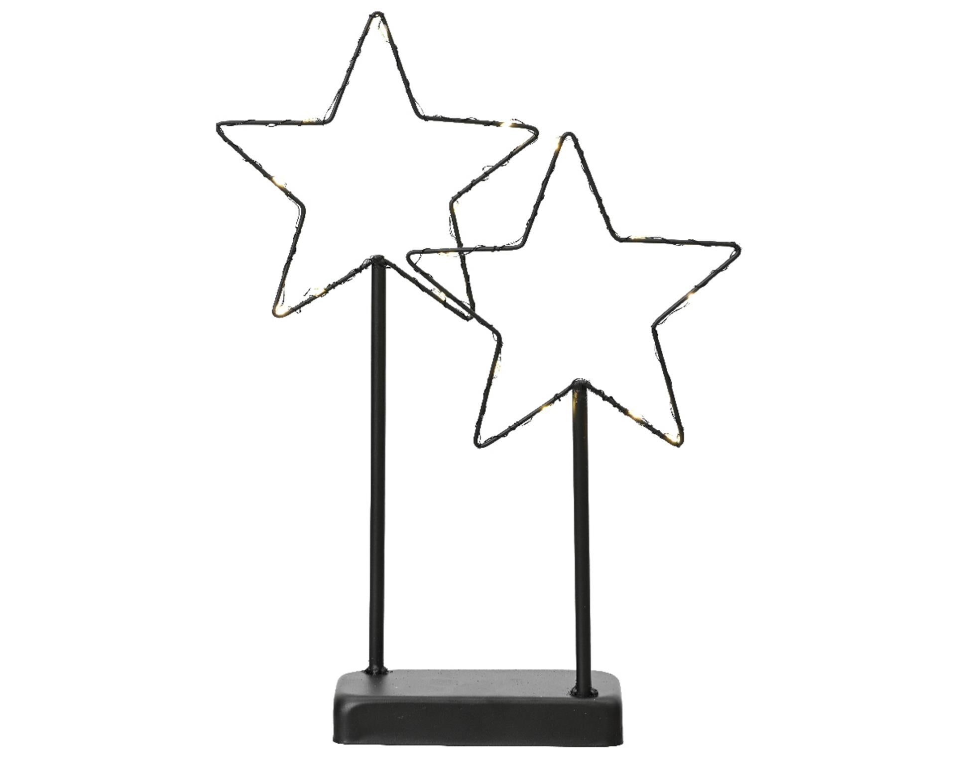 Lumineo micro led ster op standaard 20 lamps op batterij met timer 6x24x34cm