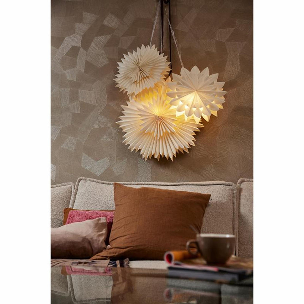 Lumineo kerstster met ledverlichting met timer op batterij fsc karton dia40cm amber