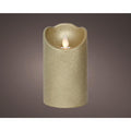 Lumineo led waving kaars wax goud ø7,5xh12,5cm