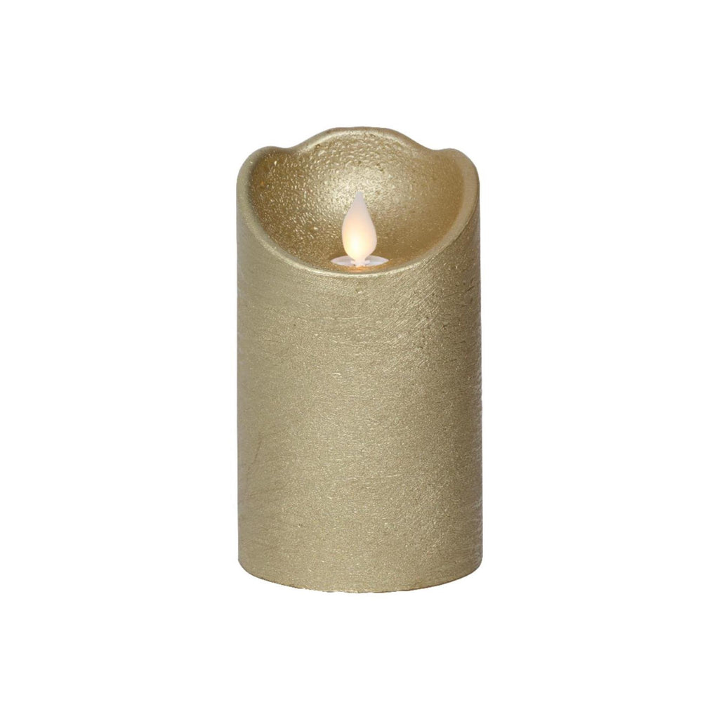 Lumineo led waving kaars wax goud ø7,5xh12,5cm