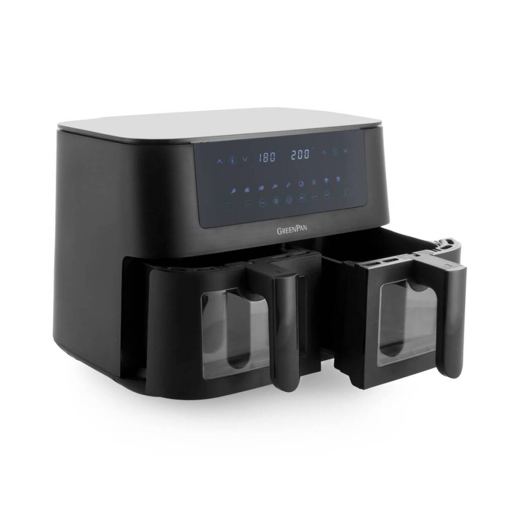 GreenPan Bistro Heißluftfritteuse 2x4l 3000 Watt schwarz