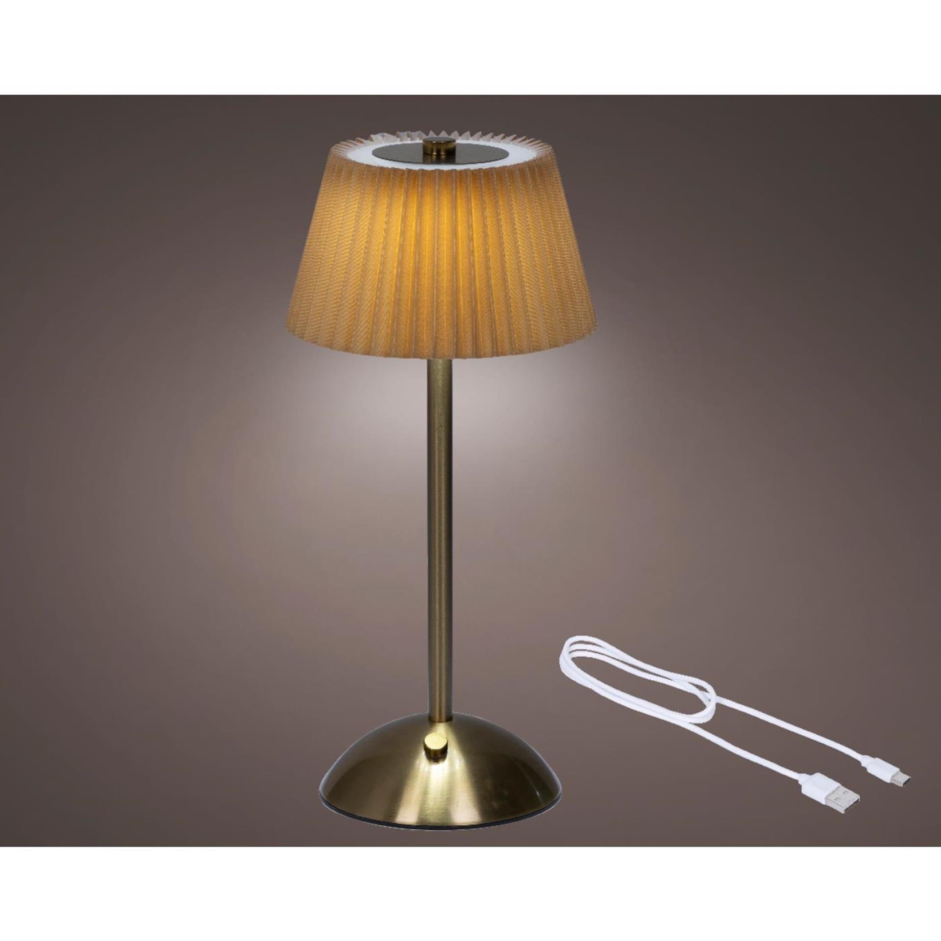 Lumineo led tafellamp oplaadbaar goud h30,5cm