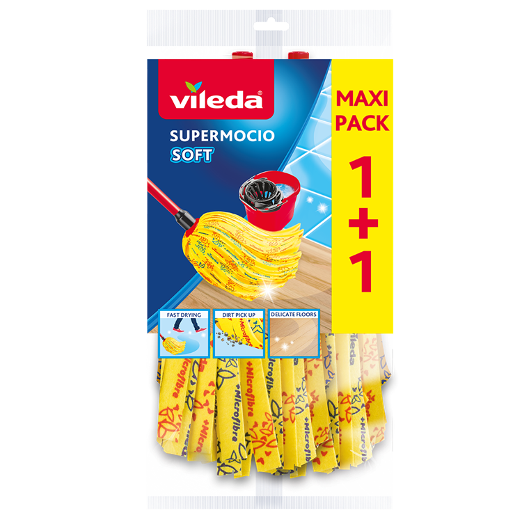 Vileda Supermocio weicher Mikrofaser-Mopp, 2 Stück