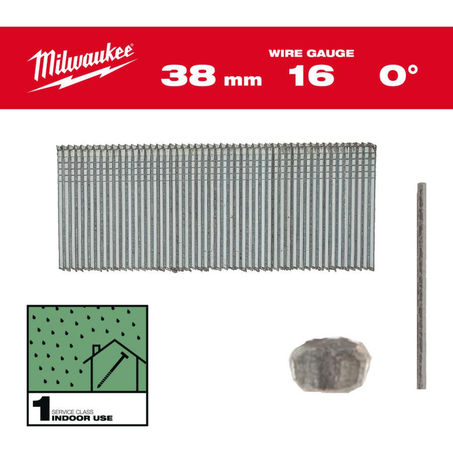Milwaukee styfts 16g 38mm 0° rd m18 fn16gs 2500szt.