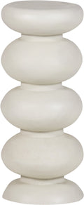 Woood brilo bijzettafel - metaal - creme - 69x29x29