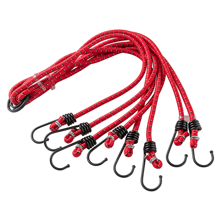 Mack 1006829 - snelbinder elastisch 8 haken rood | 5 stuks