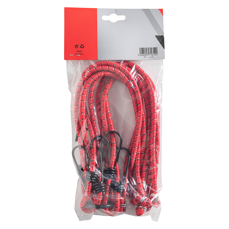 Mack 1006829 - snelbinder elastisch 8 haken rood | 5 stuks