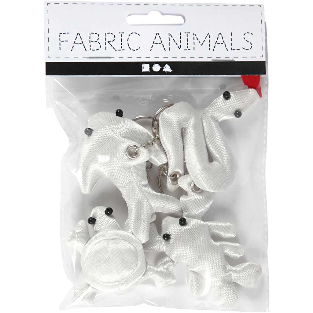 Creativ company dieren sleutelhangers van textiel, 4st.