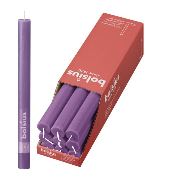 Bolsius rustiek tafelkaars vibrant violet ø23x270 mm 13 uur (9 stuks)