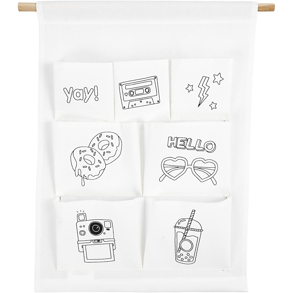 Creativ company katoenen hangende organizer yay 46 cm wit