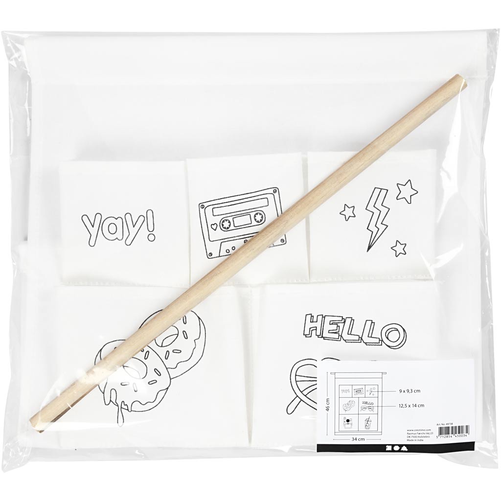 Creativ company katoenen hangende organizer yay 46 cm wit