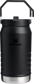 Stanley flip straw 2.0 waterfles met rietje 1,9l - 20 uur koud - 4 dagen koud met ijs - roestvrijstalen drinkfles - bpa vrij - lekvrij - vaatwasserbestendig - black
