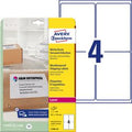 Adresetiketten avery wit 100 stuks weerbestendig